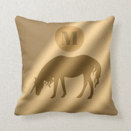 Unicorn Guld Luxury Monogram Kudde