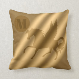 Unicorn Guld Luxury Monogram Kudde