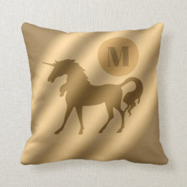 Unicorn Guld Luxury Monogram Kudde