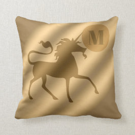 Unicorn Guld Luxury Monogram Kudde