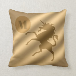 Unicorn Guld Luxury Monogram Kudde
