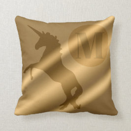 Unicorn Guld Luxury Monogram Kudde