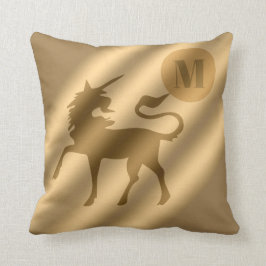 Unicorn Guld Luxury Monogram Kudde