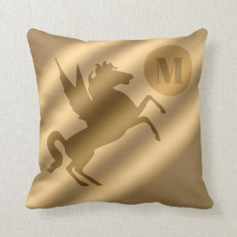 Unicorn Guld Luxury Monogram Kudde