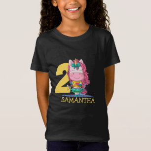 Unicorn gult 2:a födelsedag t shirt