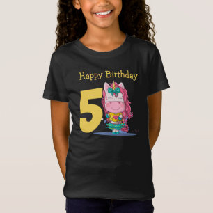 Unicorn gult 5-årsdagen T-Shirt