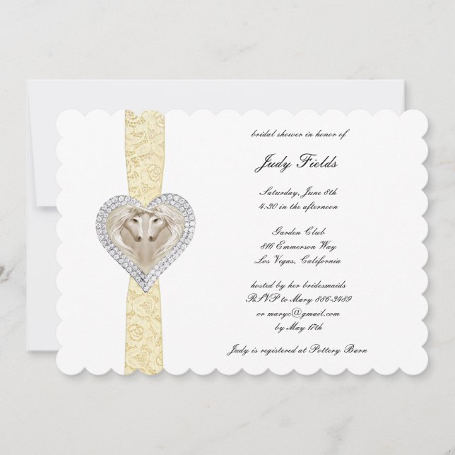 Unicorn Gult Snöre Inbjudningskort för möhippan (Framsida)