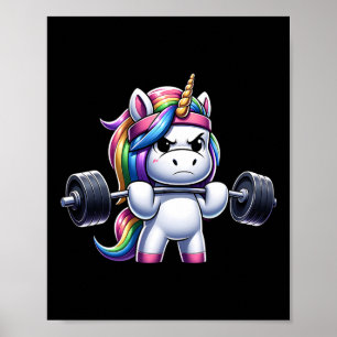 Unicorn Gym Deadlift Fitness Workout Weightlyftnin Poster