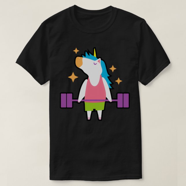 Unicorn Gym Funny Rainbow Animals Workout Fitness T Shirt (Design framsida)