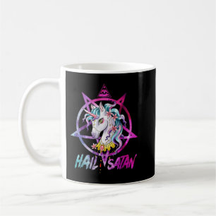 Unicorn Hail Satan Död Metall Rainbow Rave Manar 6 Kaffemugg