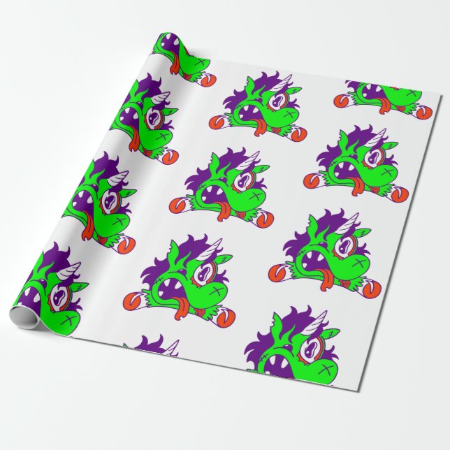 Unicorn halloween animal zombie creepy presentpapper (Utrullad)