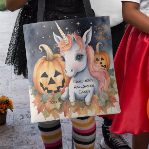 Unicorn Halloween Candy Bus eller godis Tygkasse