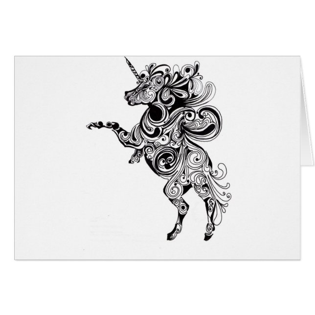 unicorn hälsningskort (Framsidan Horizontal)
