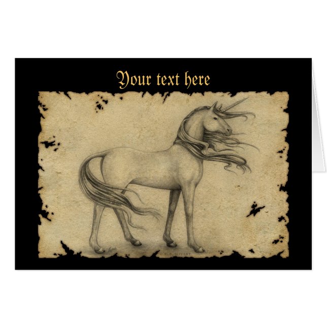 Unicorn Hälsningskort (Framsidan Horizontal)