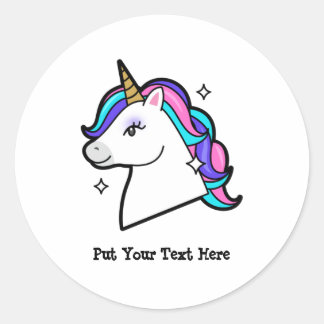 Unicorn Head clipart | Girl Unicorn Clipart Runt Klistermärke