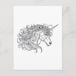  Unicorn Head Drawing  Small Vykort