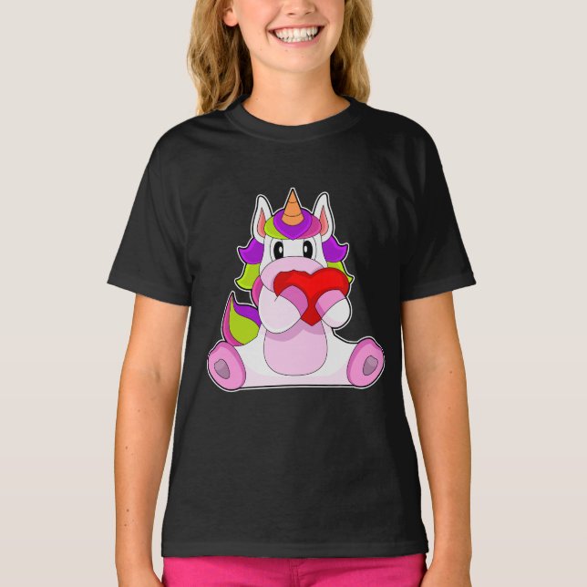 Unicorn Heart T Shirt (Framsida)