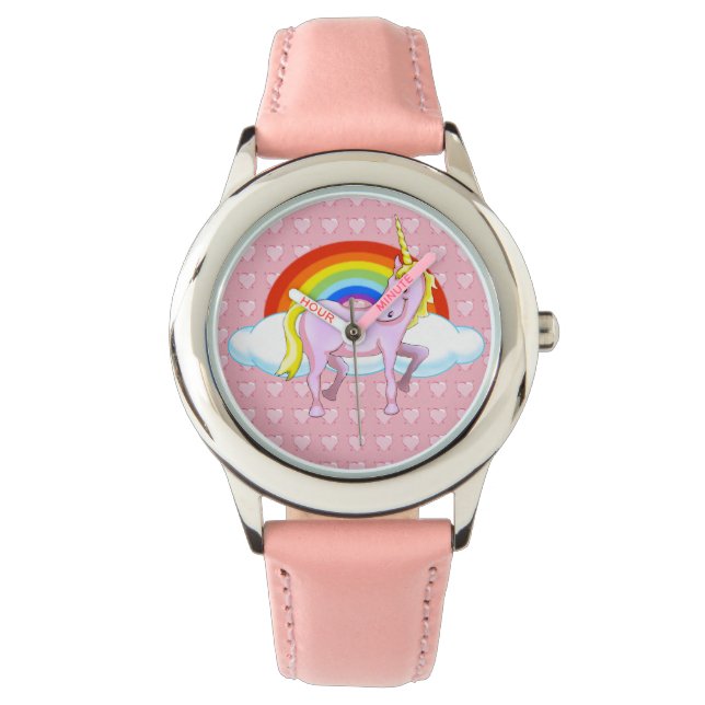 Unicorn & Hearts Wrist Watch Armbandsur (Framsida)