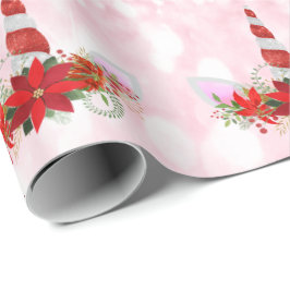 Unicorn-Helgdagarna Rosa Glitter Red Guld Presentpapper