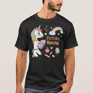 Unicorn Holding Bok för framtida lärare T Shirt