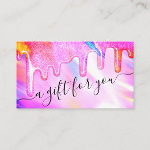 Unicorn HoloGraph Glitter Drifts Gift Certificate Visitkort