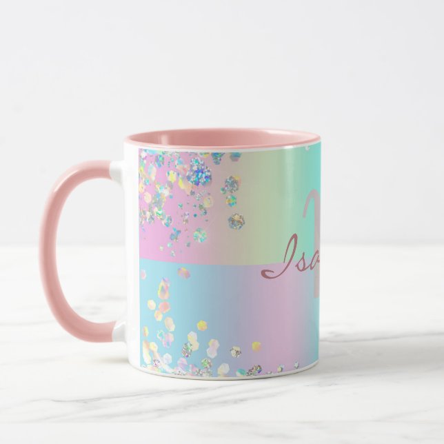 Unicorn HoloGraph Glitter Mugg (Vänster)