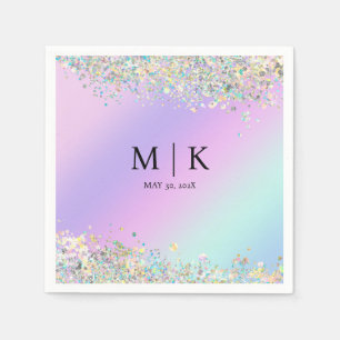 Unicorn holoGraph glitter Pappersservett