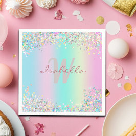 Unicorn HoloGraph Glitter Pappersservett