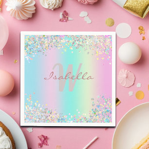 Unicorn HoloGraph Glitter Pappersservett