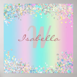 Unicorn HoloGraph Glitter Poster