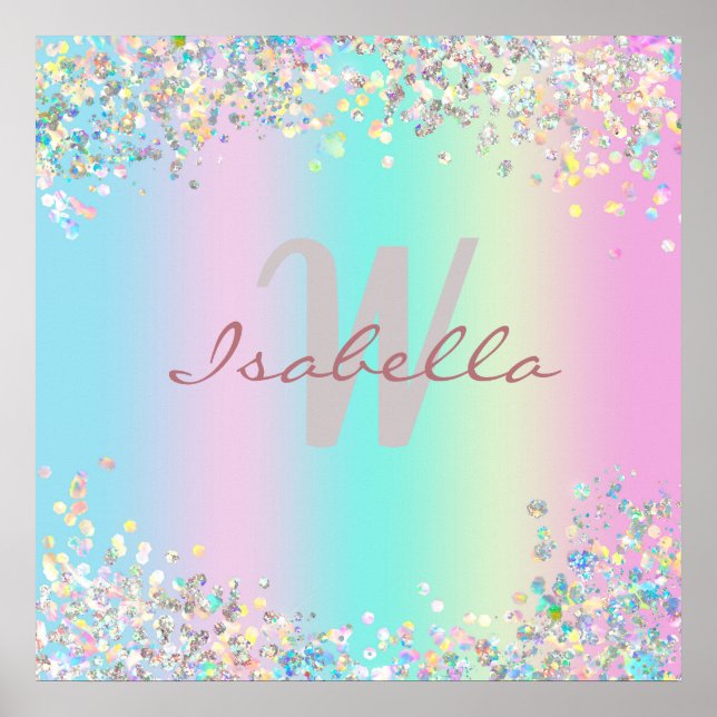 Unicorn HoloGraph Glitter Poster (Framsidan)