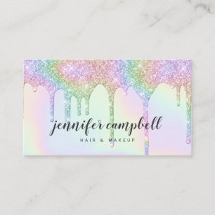 Unicorn holoGraphics glitter drops glam makeup hai Visitkort