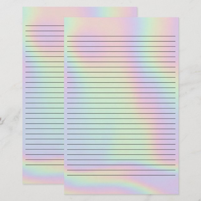 Unicorn holophy Stationery Brevpapper (Fram/baksida)