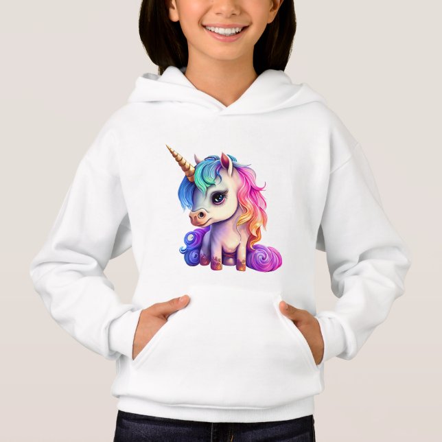 Unicorn Hoodie T Shirt (Framsida)