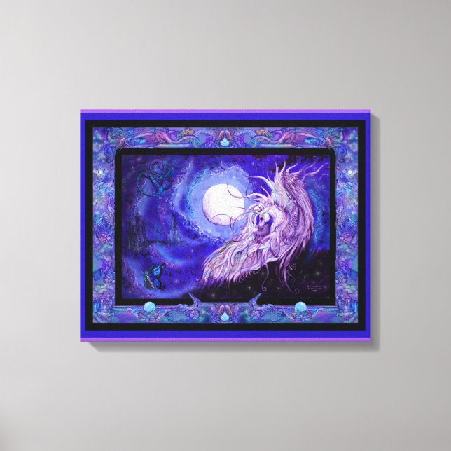 Unicorn Horse Pony Equus Equestrian Lila Canvastryck (Framsida)