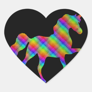 Unicorn Horse Rainbow Gift Heart Unicorn Hjärtformat Klistermärke