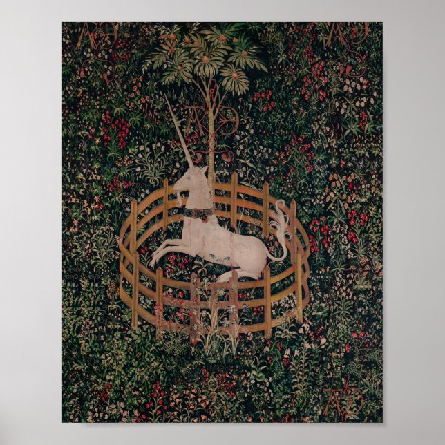 Unicorn Hunt Medieval Art - Unicorn Rests in Garde Poster (Framsidan)