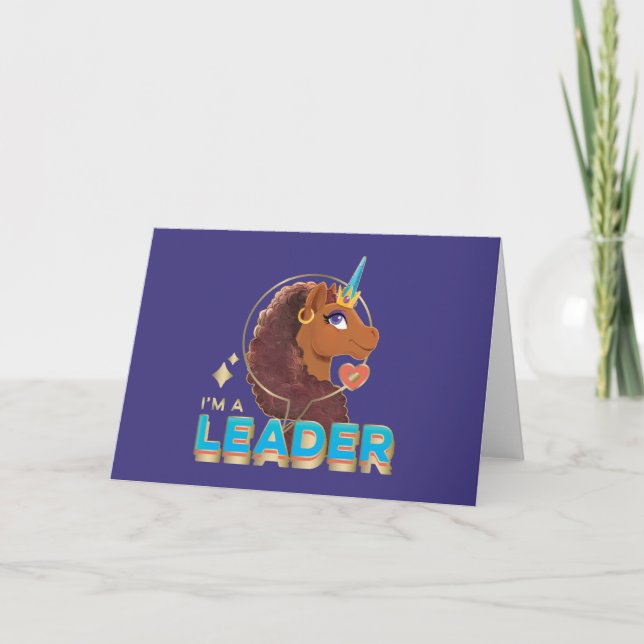 Unicorn "I’a Leader’ Design Kort (Framsida)