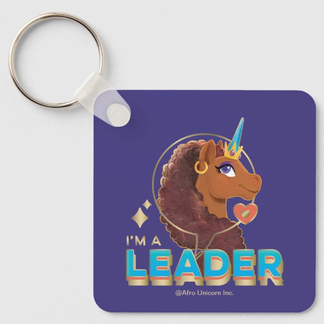Unicorn "I’a Leader’ Design Nyckelring (Framsida)
