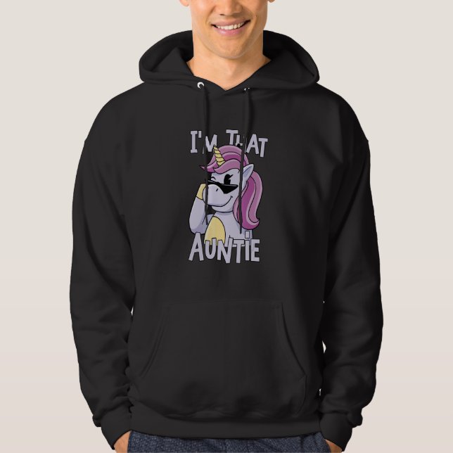 Unicorn I am That Auntie Hoodie (Framsida)