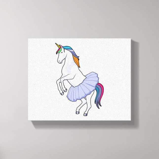 Unicorn i Ballet med Skirt Canvastryck (Framsida)