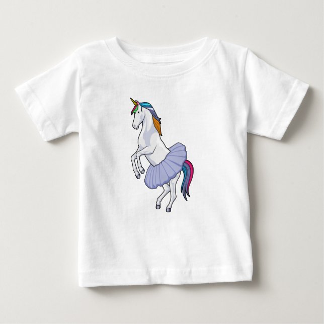 Unicorn i Ballet med Skirt T Shirt (Framsida)