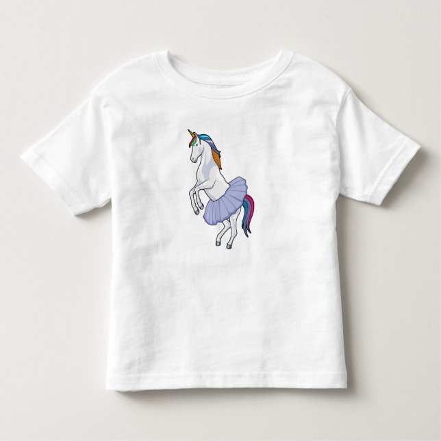 Unicorn i Ballet med Skirt T Shirt (Framsida)