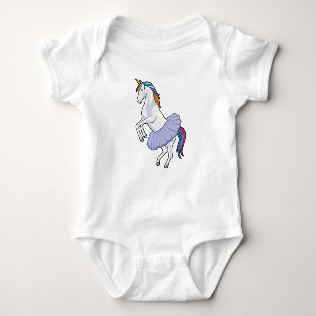 Unicorn i Ballet med Skirt T Shirt (Framsida)