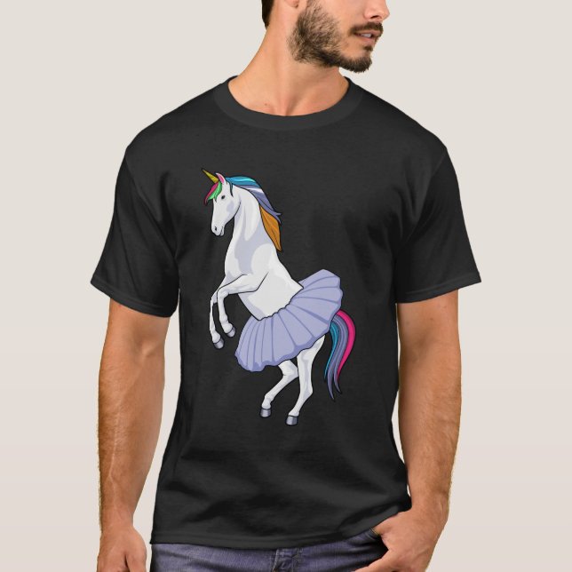 Unicorn i Ballet med Skirt T Shirt (Framsida)