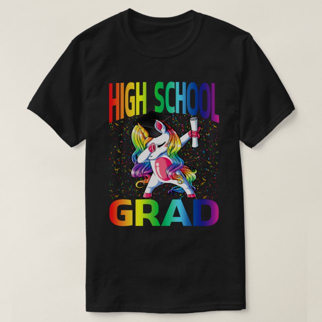 Unicorn i barnsskolan i Studenten T Shirt (Design framsida)