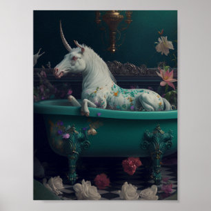 Unicorn i Bathtub Poster