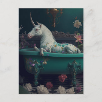 Unicorn i Bathtub-vykortet Vykort