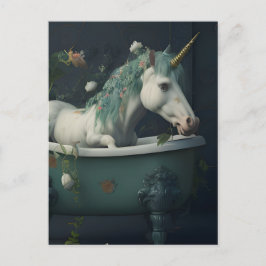 Unicorn i Bathtub-vykortet Vykort