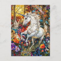 Unicorn i Blomsterträdgård